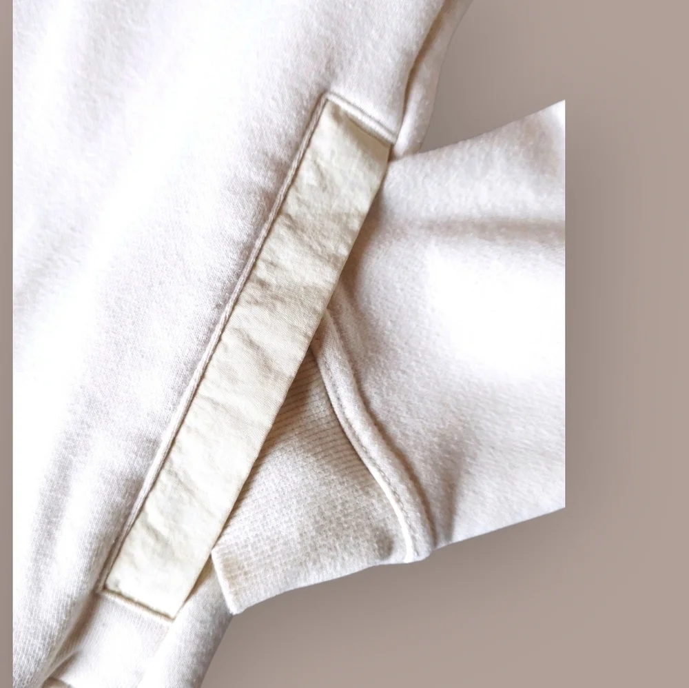 Cream Hoodie with Pockets